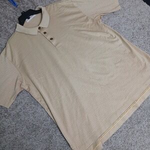Clark Gregory Mens Large Golf Polo Shirt Striped Mercerized Cotton Lisle USA